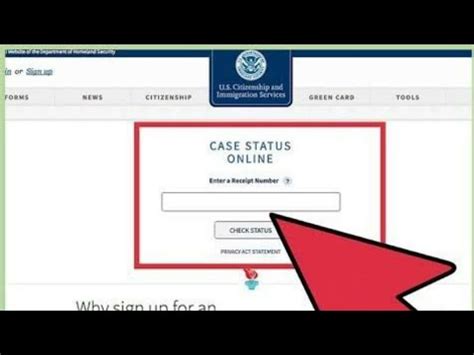 Check Case Status. Use this tool to track the status of an immigration application, petition, or request. The receipt number is a unique 13-character identifier that consists of three letters and 10 numbers. Omit dashes ("-") when entering a receipt number. However, you can include all other characters, including asterisks ("*"), if they are ...